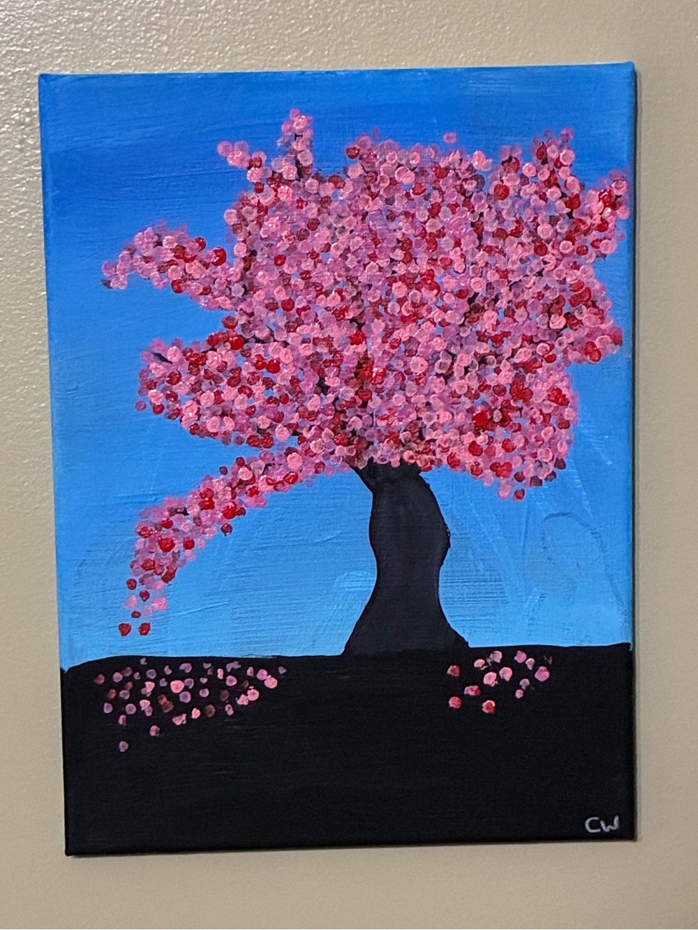 Cherry Blossom Bliss Acrylic Painting